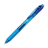 Pentel - EnerGel-X Rétractable Stylo à Encre Gel - (0,5mm) Pointe Aiguille - Encre Bleu Ciel-L’encre EnerGel permet une écriture plus douce que la compétition* (*Testée en interne d’être plus fluide que le principal concurrent sur papier standard).