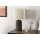 Monarch Specialties - Luminaire - 17 po H Lampe De Table - Résine Brune - Abat-Jour Ivoire / Crème - Contemporain - Moderne-L'interrupteur pratique à bouton rotatif marche/arrêt fait fonctionner facilement une ampoule de 60 W (non incluse) pour contrôler sans effort votre éclairage et mettre de l'ambiance dans une pièce