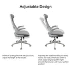 COUGAR - Stryder Chaise de bureau ergonomique avec support lombaire et accoudoirs relevables - noir-Mécanisme d’inclinaison et de bascule: Ajustez la résistance à l’inclinaison pour un léger mouvement de bascule et bloquez l’angle préféré pour une posture et une relaxation optimales
