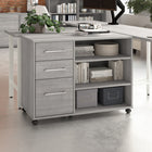 Bush Business Furniture - Hustle Armoire de rangement de bureau avec roulettes, gris platine (HUF140PG)-Le tiroir inférieur de la petite armoire s'ouvre sur des glissières à roulement à billes à extension complète pour un accès facile aux documents de format lettre, légal et A4