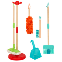 Battat - Set de nettoyage jouet -Jouets de nettoyage colorés : Ensemble de 5 comprenant un balai, une pelle à poussière, une brosse, un balai mécanique et un plumeau pour des heures de jeu d’imitation