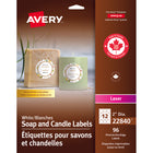 Avery - Étiquettes pour savons et chandelles - 2po de diamètre - Blanc - 96 Étiquettes-Étiquettes pour savons et chandelles