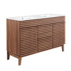 Modway - Render 48" Meuble de salle de bain à double lavabo - Blanc noyer-Matchs non inclus
