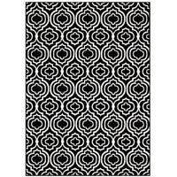Modway - Frame Treillis marocain de transition Tapis de 5 pi l x 8 pi L - Noir et blanc-Tapis de transition marocain en treillis