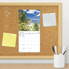 DateWorks - Mini Calendrier Mural 16 Mois des Plages de 2025 - 7 po x 7 po - Anglais-Parfait à accrocher sur un mur, un tableau en liège ou un tableau d'affichage à la maison, à l'école ou au bureau