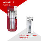 uni-ball - Stylos à bille roulante Vision Elite – 0,8 mm – noir – paquet de 3-La pointe large de 0,8 mm produit une impression d’encre remarquable pour le lettrage et le dessin prononcés