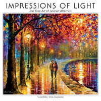 Sellers Publishing Inc. - Calendrier mural 2026 - Impressions of Light - Anglais-Grandes grilles pleine page de 30 cm x 30 cm (12 po x 12 po) faciles à utiliser avec petites grilles d'aperçu de mois