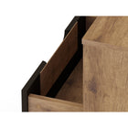 Manhattan Comfort - Rockefeller Table de Nuit 1 Tiroir Style Mid-Century Modern 51 cm - Naturel et Gris Texturé - Lot de 2-Assemblage à domicile requis Tout le matériel inclus