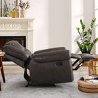Ebello - Chemika Fauteuil inclinable manuel grand format classique de 40,9 po avec rembourrage ultra-doux et clous décoratifs, brun foncé-7