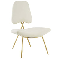 Modway - Ponder Performance Velvet Chaise longue - Ivoire-Chaise lounge du salon ou de la chambre