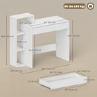 HOMCOM - Bureau avec rangement, 3 étagères ouvertes et tiroir - blanc-Design moderne blanc élégant qui complète tous les styles de décoration intérieure avec une touche fraîche et chic