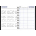 AT-A-GLANCE - Cahier de rendez-vous quotidien pour groupe de quatre personnes 2025 - 11 po H x 8 po l - Noir - Anglais-Couverture en similicuir noir