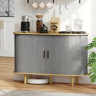 HOMCOM - Buffet avec portes cannelées 47,2 po L - gris-Les portes coulissantes lisses offrent un accès facile sans prendre de place supplémentaire 