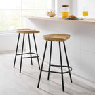 Modway - Concord Dos sans dos Tabourets de comptoir - Chêne - Ensemble de 2-Conception sans dos