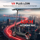 Gyrocopters - Trottinette électrique Flash 6.0 MAX pour adultes et adolescents - Vitesse : 32 km/h - Autonomie : 40 km - Noir-Le moteur d'une puissance de crête de 500 W offre une accélération rapide et le couple nécessaire pour gravir aisément des pentes de 20 %