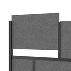 Luxor - Mur modulaire 70 x 48 - Cadre noir segmenté, fenêtre givrée, PET gris frais-Se connecte à tous les murs de séparation Luxor
