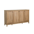 Prepac - Table console à portes 4 panneaux Yaletown 60 po avec rangement, buffet de rangement - Chêne naturel-Matériau durable pour une utilisation à long terme: L'armoire de rangement en bois est construite à partir de bois composites stratifiés non toxiques (conformes CARB 2) avec un support robuste en panneaux de fibres de densité moyenne pour une résistance accrue - l'armoire d'appoint avec portes est facile à nettoyer et respectueuse de l'environnement