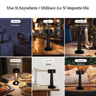 Bell and Howell - Lampe de table moderne sans fil à DEL rechargeable de 8,4 po The Chelsea - Noir-Contrôle tactile