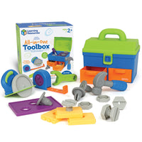 Learning Resources - Nouvel ensemble d'outils de luxe Sprouts - Ensemble de 18-Des outils de simulation, du vrai plaisir ! Les enfants peuvent participer au plaisir de réparer les choses avec des activités pour tout-petits alimentées par des outils robustes et sans danger pour les tout-petits, fabriqués en plastique souple et durable !