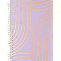 Five Star - Agenda scolaire hebdomadaire/mensuel rose lavande 2024-2025 - 5 1/2 po x 8 1/2 po - rose/or - bilingue-Couverture en poly durable et résistante à l'eau avec des accents dorés. 