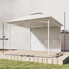 Outsunny - Pavillon de jardin 10 pi l x 10 pi L - double toit pour l’extérieur - blanc crème-Colonnes en acier avec revêtement en poudre et supports pour une stabilité et une résistance aux intempéries