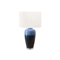 Monarch Specialties - Luminaire - 29 po H Lampe De Table - Céramique Bleue - Abat-Jour Ivoire / Crème - Contemporain - Moderne-Cette lampe de table de 29 pouces de haut présente une base en céramique bleue frappante associée à un élégant abat-jour en tissu ivoire, ce qui en fait un complément à la mode pour les salons contemporains, les chambres à coucher et les bureaux à domicile