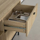 South Shore - Mezzy Meuble télé avec porte et tiroirs - Chêne naturel-Matériau: MDF