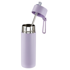 Gry Mattr - Bouteille d’eau d’entraînement avec couvercle à paille - 700 ml - Lilas-Paille en métal amovible pour boire facilement