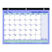 Blueline - 2025 Calendrier sous-main mensuel - 8 1/2 po x 11 po - Bilingue-12 mois: janvier 2025 à décembre 2025