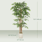 HOMCOM - Arbre banian artificiel 6 pi pour décoration intérieure - vert - lot de 2-Convient aux salons, chambres, bureaux à domicile et entrées 