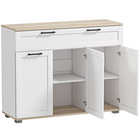 HOMCOM - Buffet moderne 40 po avec tiroirs et portes de rangement - blanc-Comprend un tiroir large et deux armoires, offrant un espace de rangement organisé et généreux 