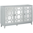 HOMCOM - Buffet latéral avec miroir 47,2 po L - gris-Trois portes à miroir ajoutent une touche de chic moderne à cette pièce antique 