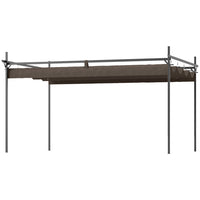 Outsunny - Tonnelle Extérieur, Pergola avec Auvent Rétractable - 10 pi x 10 pi - Marron-Le auvent réglable coulisse pour contrôler la lumière du soleil et améliorer la circulation de l'air 