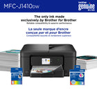 Brother - MFC-J1410DW Imprimante tout-en-un à jet d’encre couleur sans fil Work Smart avec écran couleur de 2,7 po et impression recto verso automatique-Connexion de l’imprimante via un réseau sans fil ou USB