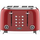 Salton - grille pain numériques NuRetro 4 tranches - cerise cosmique-6 degrés de brunissage pour un grillage précis, allant du légèrement doré au très croustillant. fonctions « réchauffer », « décongeler » et « bagel » (grille un seul côté) pour des résultats parfaits.