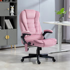 Vinsetto - Chaise de bureau de massage à haut dossier avec vibrations 6 points - rose-Lignes de haut dossier avec rembourrage épais pour plus de confort