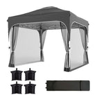 Outsunny - Tente auvent pliante 10 pi l x 10 pi L - Tente de réception d'extérieur avec moustiquaire et verrouillage central-Conception pop-up avec verrou central à une pression pour une installation sans outils