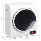 HOMCOM - Sèche-linge portable compact 1,5 pi³ - 850 W - blanc-Sèche-linge portable de 1,5 pi³ pouvant sécher jusqu'à 9 lb de vêtements mouillés en une seule fois 