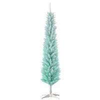 HOMCOM - Arbre de Noël artificiel fin de 6pi - bleu dégradé-6pi de haut, luxuriant avec des feuilles bleues dégradées qui donnent un aspect sain et naturel 