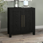 Hudson&Canal - Meuble d'appoint Chabot de 28 po de largeur - Grain noir-Fabriqué à partir de matériaux MDF robustes avec une finition grainée noire