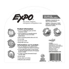 Expo - Marqueurs à effacement sec à faible odeur − Pointe biseautée − Couleurs variées − Paquet de 4-Formule d'encre certifiée AP et non toxique
