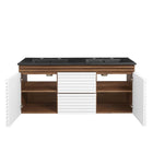 Modway - Render Fixation murale de 48" Vanette de salle de bain - Noyer blanc Noir-7