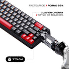 Cybeart - Akula 65 Clavier De Jeu Compact 65 Sans Fil Tri-Mode Rgb - Blanc-Conception à 5 couches avec joints en mousse Poron et IXPE pour une isolation acoustique optimale et un confort de frappe exceptionnel. Les couches internes amortissantes minimisent la résonance et suppriment l’écho, produisant un son riche et feutré pour une frappe plus silencieuse
