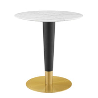 Modway - Zinque 28 po Marbre artificiel Table à manger, Or Blanc-Table à manger moderne