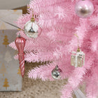HOMCOM - Sapin de Noël artificiel 7' mince - décoration de fête - rose-Dimensions totales : Φ21.75" x 82.75" H 