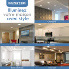 Impotek - Luminaire encastré au plafond carré DEL 4 po 9W 5CCT gradable – Paquet de 6-6