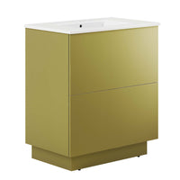 Modway - Quantum 30" Vanette de salle de bain - Or blanc-Vanité de salle de bain moderne