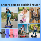 Gyrocopters - Hoverboard PRIME pour enfants - Vitesse de 15 km/h - 300 W - 6,5 pouces - Roues LED - Haut-parleur Bluetooth - Noir-Pneus tout-terrain larges de 6,5 pouces