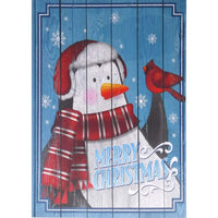 Mill Brook Studio - Cartes de souhaits Noël / Enveloppes - 5-3/8 po x 7-3/4 po - Manchot et Cardinal - Paquet de 18-Cartes de souhaits qualité boutique