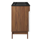 Modway - Render 48" Meuble de salle de bain à double lavabo - Noyer blanc Noir-Tiroirs à extension complète